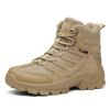 Large Size Combat Boots Men Desert Camping Non-slip Wear-resistant Sport High Top Footwear Outdoor Mountaineering Casual Shoes - Beige - 40