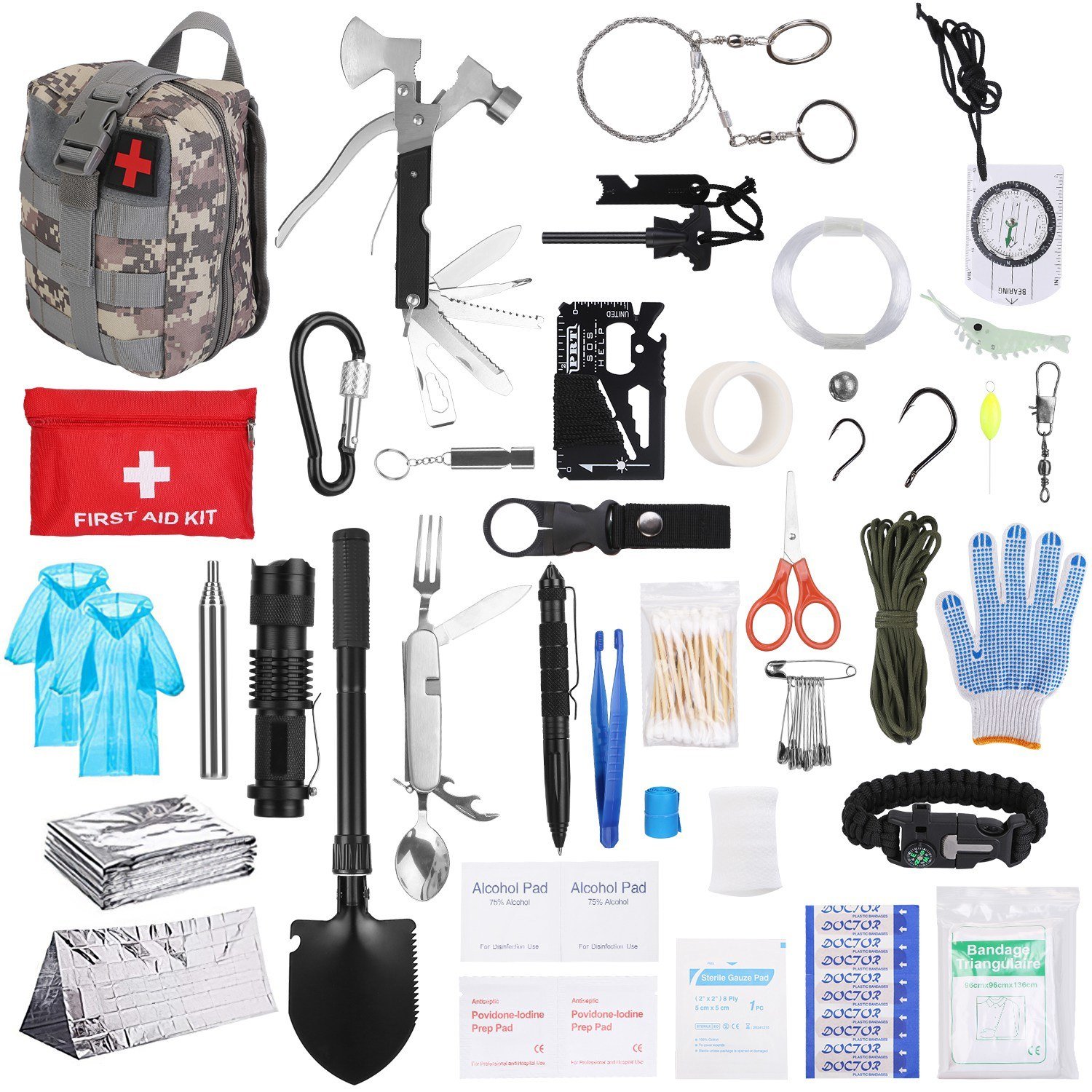 125Pcs Survival Kits Professional Emergency Survival Gear Tactical First Aid Kit Supplies for Outdoor Adventure Camping Hiking Hunting - Survival Tool 125Pcs Survival Kits Professional Emergency Survival Gear Tactical First Aid Kit Supplies for Outdoor Adventure Camping Hiking Hunting - Survival Tool