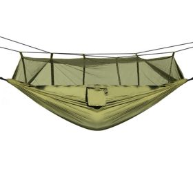 Portable Nylon Swing Hanging Bed Outdoor Hiking Camping Hammock - Army Green - Hammock