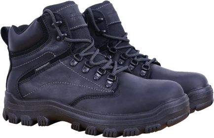 Mens Non Slip Steel Toe Work Shoes with 2 Insoles Waterproof & Oil Resistant ASTM F2413 - 10 - Black