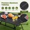 Adjustable Heavy-Duty Outdoor Folding Camping Table - Black - Camping Table