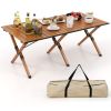 Traveling Folding Camping Table W/Carry Bag - Natural - L