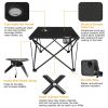 1Pc Foldable Camping Table Portable Picnic Table Lightweight Travel Desk for picnic - Black