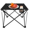 1Pc Foldable Camping Table Portable Picnic Table Lightweight Travel Desk for picnic - Black