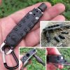 1pc Multifunctional Keychain Tool Kit; Mini EDC Pocket Screwdriver Set; Bottle Opener; LED Flashlight For Outdoor Camping Fishing Hiking - Black