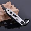 1pc Multifunctional Keychain Tool Kit; Mini EDC Pocket Screwdriver Set; Bottle Opener; LED Flashlight For Outdoor Camping Fishing Hiking - Black