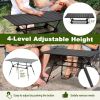 Adjustable Heavy-Duty Outdoor Folding Camping Table - Black - Camping Table