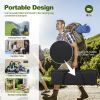 Adjustable Heavy-Duty Outdoor Folding Camping Table - Black - Camping Table