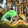 4 Persons Camping Waterproof Tent Pop Up Tent Instant Setup Tent w/2 Mosquito Net Doors Carrying Bag Folding 4 Seasons  - Green