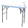 Outdoor Fish and Game Cutting Cleaning Table w/Sink and Faucet - white