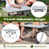 Adjustable Heavy-Duty Outdoor Folding Camping Table - Silver - Camping Table