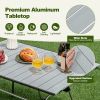 Adjustable Heavy-Duty Outdoor Folding Camping Table - Silver - Camping Table