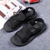 Men Beach Sandals 2022 Summer Man Fashion Sandals Outdoor Casual Slipper Comfortable Hiking Sandal High Quality Breathable Shoes - Black white - 39