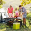 1Pc Folding Camping Table Portable Aluminum Roll-up Picnic BBQ Desk with Carrying Bag Heavy Duty Outdoor Beach Backyard Party Patio - Black