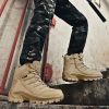 Large Size Combat Boots Men Desert Camping Non-slip Wear-resistant Sport High Top Footwear Outdoor Mountaineering Casual Shoes - Beige - 41