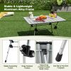 Adjustable Heavy-Duty Outdoor Folding Camping Table - Silver - Camping Table