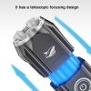 Portable High Brightness Outdoor Telescopic Focusing Adjustable Flashlight - Black - Flashlights
