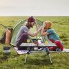 Adjustable Heavy-Duty Outdoor Folding Camping Table - Silver - Camping Table