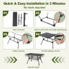Adjustable Heavy-Duty Outdoor Folding Camping Table - Black - Camping Table